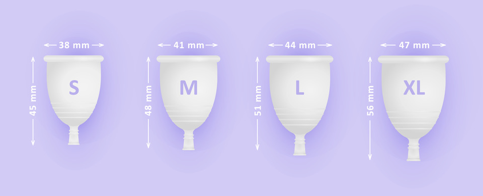 Розміри менструальних чаш