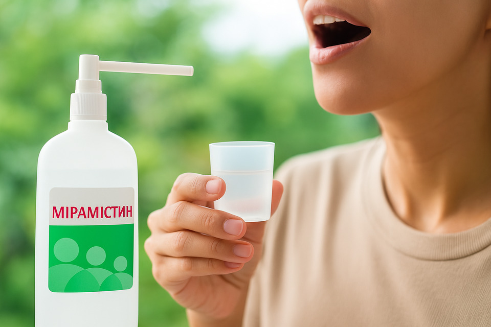Хлоргексидин і мірамістин для полоскання горла
