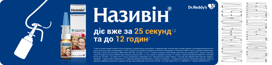 ТМ Називін, діє вже за 25 секунд