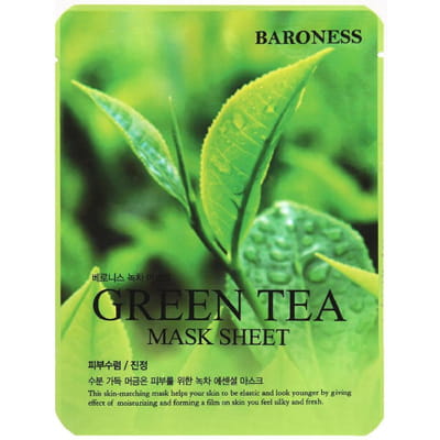 Маска для лица BARONESS (Баронесс) тканевая с экстрактом зеленого чая 25 мл