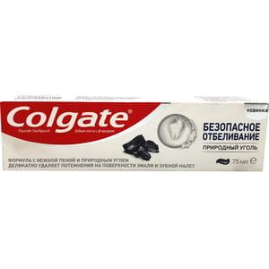 Зубная паста Colgate (Колгейт) Безопасное отбеливание Природный уголь 75 мл
