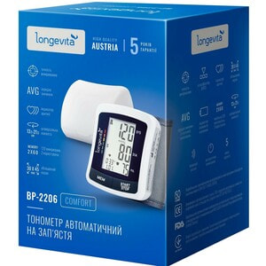 Измеритель (тонометр) артериального давления LONGEVITA (Лонгевита) модель BP-2206 автоматический