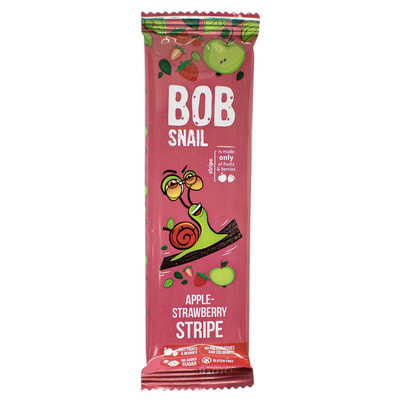 Цукерки дитячі натуральні Bob Snail (Боб Снеіл) Равлик Боб страйпси яблучно-полуничні 14 г
