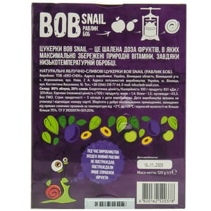 Конфеты детские натуральные Bob Snail (Боб Снеил) Улитка Боб яблочно-сливовые 120г