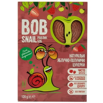 Цукерки дитячі натуральні Bob Snail (Боб Снеіл) Равлик Боб яблучно-полуничні 120 г