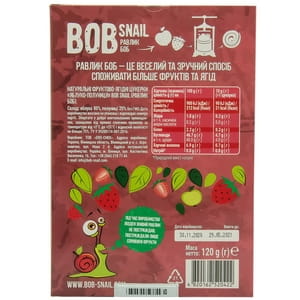 Конфеты детские натуральные Bob Snail (Боб Снеил) Улитка Боб яблочно-клубничные 120 г