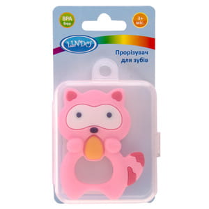 Прорезыватель для зубов LINDO (Линдо) артикул 321 силиконовый в контейнере Зверушки в ассортименте