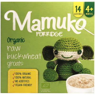 Крупа для каши MAMUKO (Мамуко) зеленая гречневая измельченная органическая для детей с 4-х месяцев 240 г