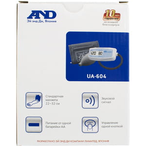 Измеритель (тонометр) артериального давления AND (Эй энд Ди) модель UA-604 полуавтоматический