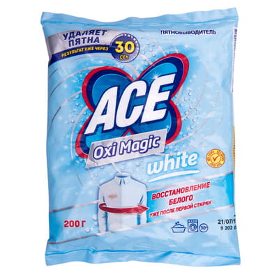 Cредство для удаления пятен ACE (Ас) Oxi Magic White 200 г