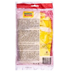 Перчатки резиновые БОНУС универсальные размер L 1 пара