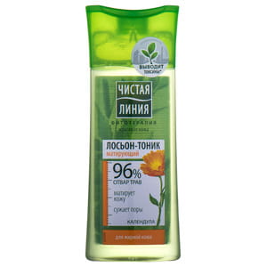 Лосьон-тоник для лица Чистая линия матирующий для жирной кожи 100 мл