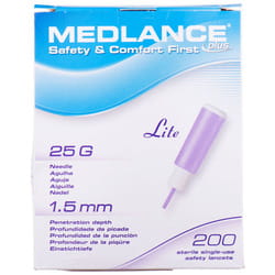 Ланцет (скарифікатор) автоматичний Medlance® plus Lite (Медланс плюс Лайт) рожевий розмір голки 25G, глубина прокола 1,5мм 200 шт