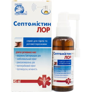 Септомістин ЛОР спрей для горла розчин для зовнішнього застосування флакон 45 мл