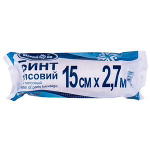 Бинт гипсовый Белоснежка размер ширина 15 см х длина 2,7 м 1 шт