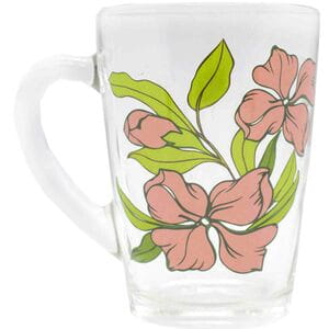 Чашка стеклянная Капучино Цветы, фрукты в ассортименте 300 мл