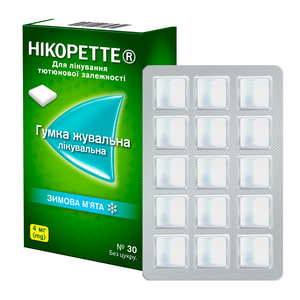 Никоретте зимняя мята жев. резинка 4мг №30