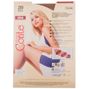 Колготки женские CONTE Elegant (Конте элегант) SOLO 20 den, размер 2, цвет Bronz