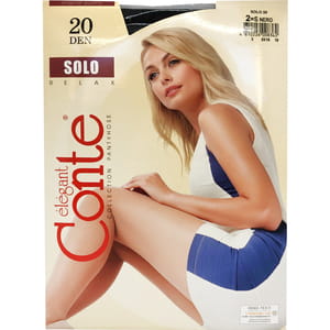 Колготки женские CONTE Elegant (Конте элегант) SOLO 20 den, размер 2, цвет Nero