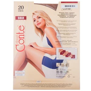 Колготки женские CONTE Elegant (Конте элегант) SOLO 20 den, размер 3, цвет Bronz