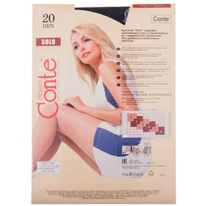 Колготки женские CONTE Elegant (Конте элегант) SOLO 20 den, размер 4, цвет Nero