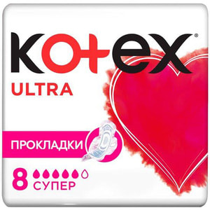 Прокладки гигиенические женские KOTEX (Котекс) Ultra Dry Super (Ультра Драй Супер) 8 шт
