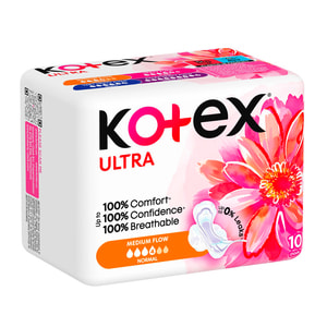 Прокладки гигиенические женские KOTEX (Котекс) Ultra Dry Normal (ультра драй нормал) 10 шт
