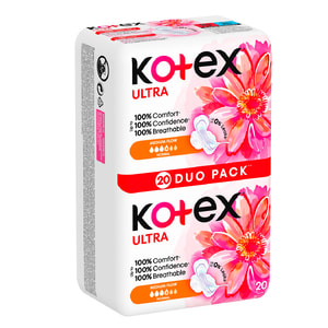 Прокладки гигиенические женские KOTEX (Котекс) Ultra Dry Normal Duo (Ультра Драй Нормал Дуо) 20 шт