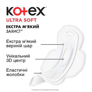 Прокладки гігієнічні жіночі KOTEX (Котекс) Ultra Soft Super (Ультра софт супер) 8 шт