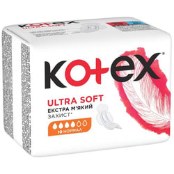 Прокладки гигиенические женские KOTEX (Котекс) Ultra Soft Normal (Ультра софт нормал) 10 шт