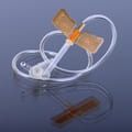Катетер внутрішньовенний тип Батерфляй (бабочка) для внутрішньовенного введення лікарських засобів розмір G25 помаранчевий Ігар