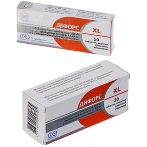 Діфорс XL табл. в/о 10мг/160мг №30+Дифорс XL табл. №10