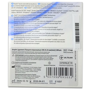 Ланцет медичний стерильний Droplet (Дроплет) одноразового використання розмір голки 28G 200 шт