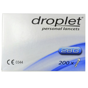 Ланцет медичний стерильний Droplet (Дроплет) одноразового використання розмір голки 28G 200 шт