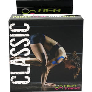 Бинт медицинский эластичный кинезиологический тейп REA TAPE (Рай Тейп) классический цвет черный размер 5м х 5см 1 шт