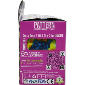 Бинт медицинский эластичный кинезиологический тейп REA TAPE (Рай Тейп) узор монстрики размер 5м х 5см 1 шт