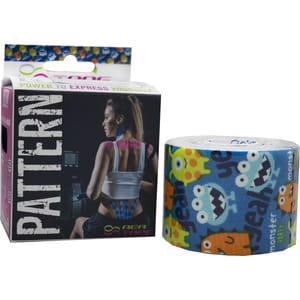 Бинт медицинский эластичный кинезиологический тейп REA TAPE (Рай Тейп) узор монстрики размер 5м х 5см 1 шт