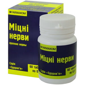Міцні нерви таблетки заспокійливі флакон 60 шт