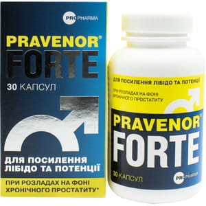 Правенор форте капсули для профілактики і комплексного лікування передміхурової залози банка 30 шт