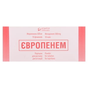 Европенем пор. д/р-ра д/ин. 500мг фл. №10
