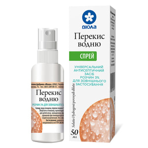 Перекис водню розчин 3% Віола спрей косметичний антисептичний флакон 50 мл