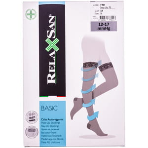 Чулки на резинке RELAXSAN (Релаксан) 70 ден (12-17 мм) размер 3 бежевые