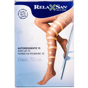 Чулки на резинке RELAXSAN (Релаксан) 70 ден (12-17 мм) размер 4 бежевые