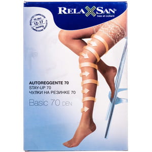 Чулки на резинке RELAXSAN (Релаксан) 70 ден (12-17 мм) размер 5 бежевые