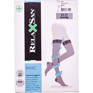 Чулки на резинке RELAXSAN (Релаксан) 70 ден (12-17 мм) размер 3 черные