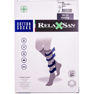 Гольфи RELAXSAN (Релаксан) бавовна для чоловіків 140 ден (18-22мм) розмір 3 чорні