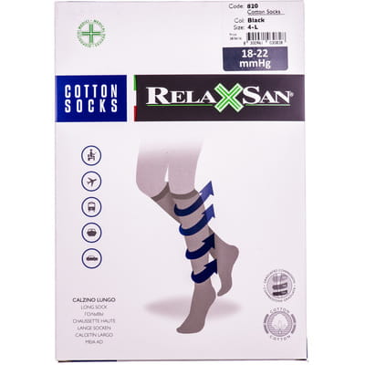 Гольфы RELAXSAN (Релаксан) хлопок для мужчин 140 ден (18-22мм) размер 4 черные