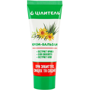 Крем-бальзам для тела Целитель способствует восстановлению кожи при ушибах, ссадинах, ожогах, воспалениях и отеках 70 г