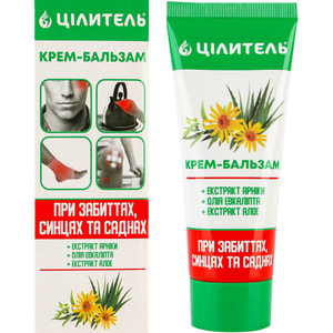 Крем-бальзам для тела Целитель способствует восстановлению кожи при ушибах, ссадинах, ожогах, воспалениях и отеках 70 г