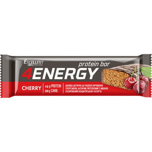 Батончик протеиновый в рацион питания спортсменов 4ENERGY (4Энерджи) с вишней глазированный кондитерской глазурью 40 г